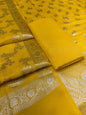 Puresilk Handloom Yellow Viscose Silk Banarasi 3 pcs Suit Set RHN_VS3