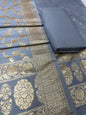 Puresilk Handloom Grey Cotton Banarasi 3 pcs Suit Set RHN_CTN8