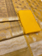 Puresilk Handloom Yellow Tissue Silk Banarasi 3 pcs Suit Set RHN_TSU4