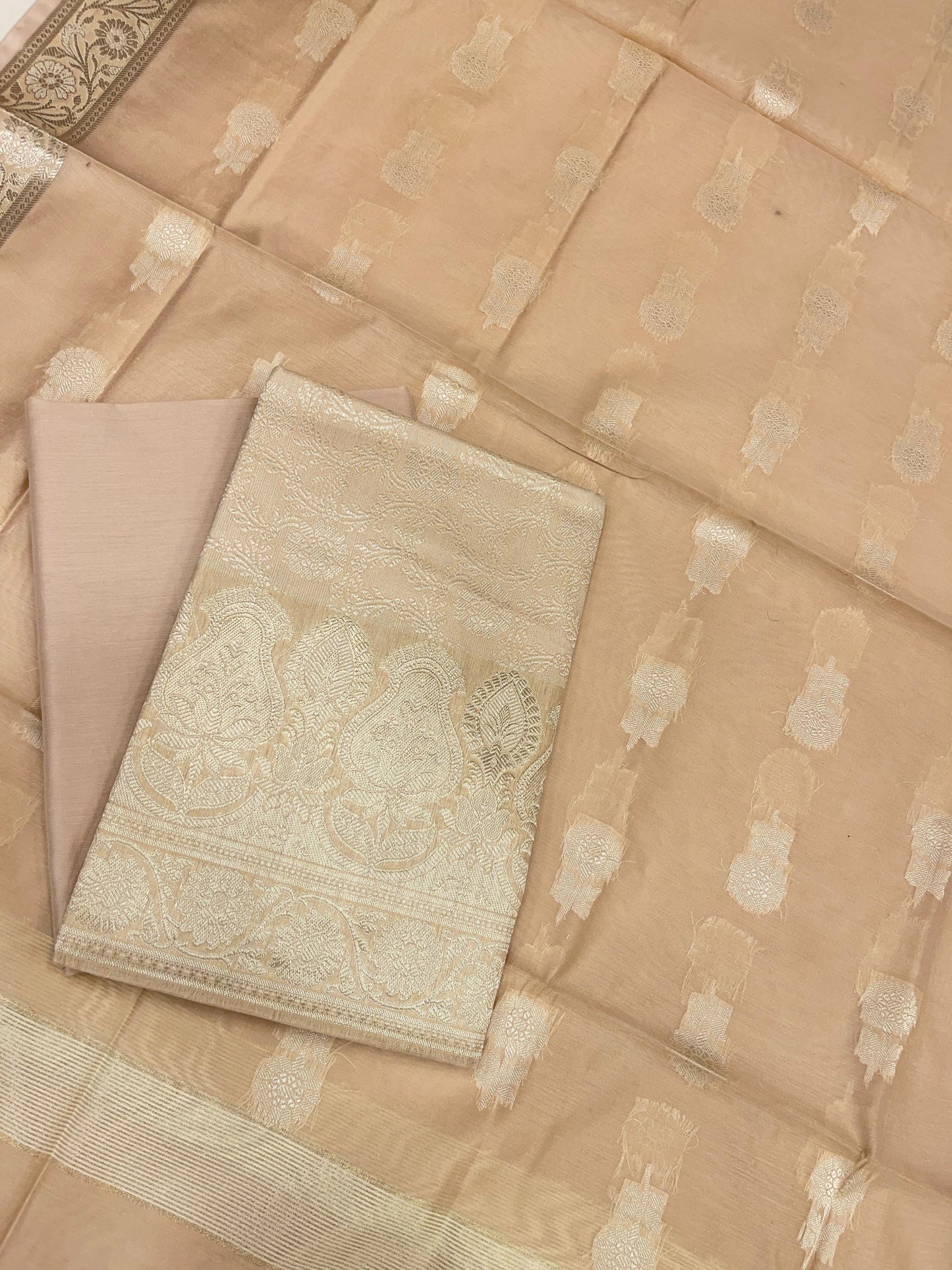 Beige Cotton Silk Banarasi 3 pcs Suit Set 680ASD_CS22