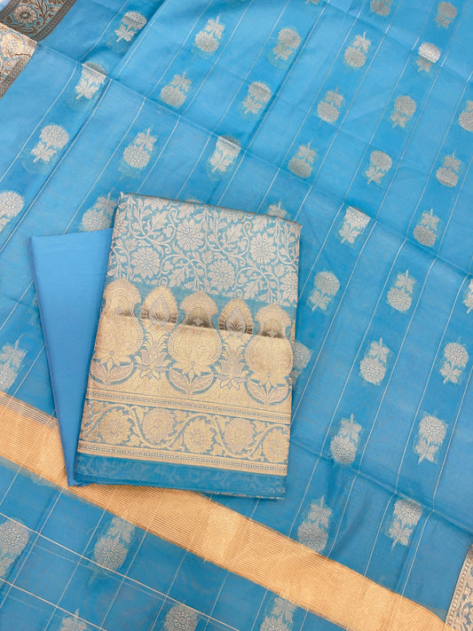 Seagreen Cotton Silk Banarasi 3 pcs Suit Set 680ASD_CS23