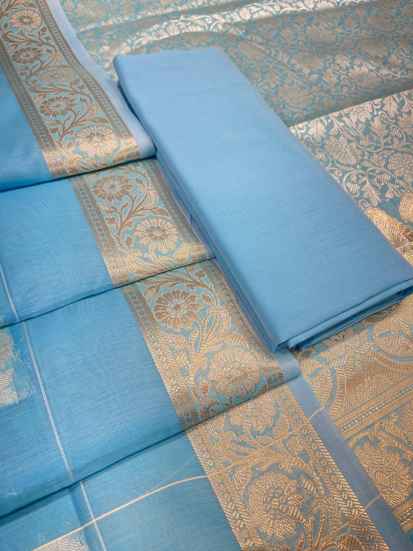 Seagreen Cotton Silk Banarasi 3 pcs Suit Set 680ASD_CS23