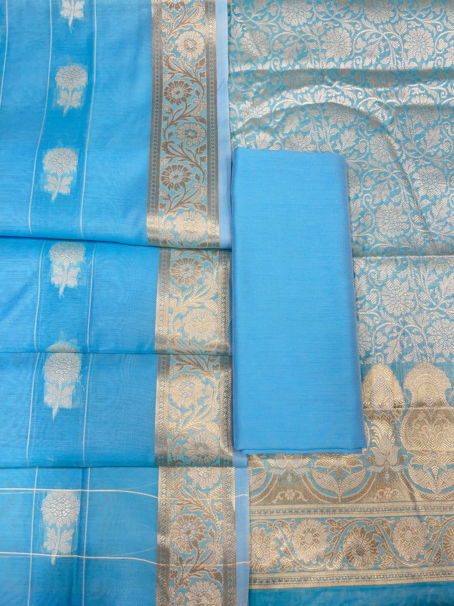 Seagreen Cotton Silk Banarasi 3 pcs Suit Set 680ASD_CS23