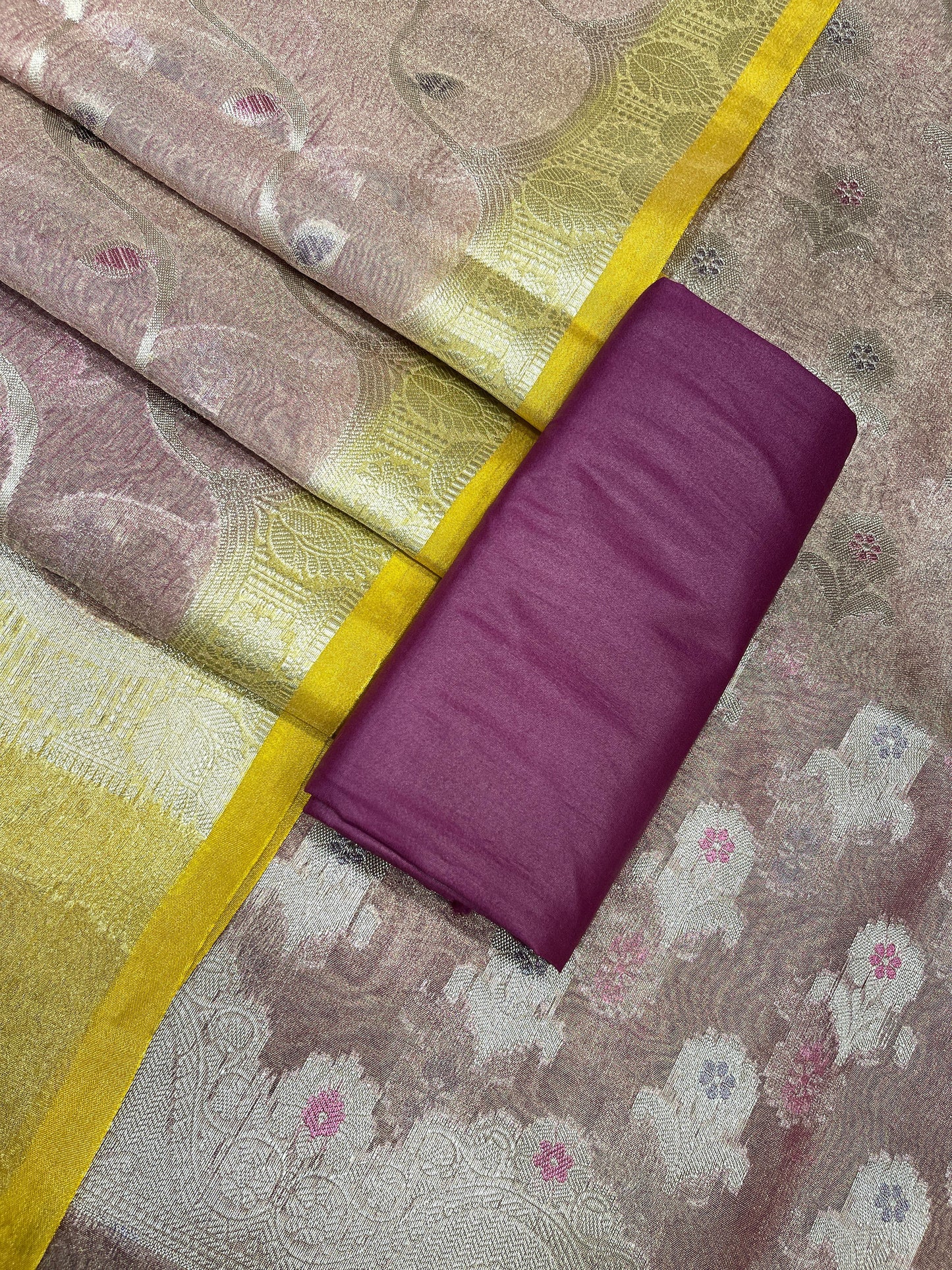 Purple Tissue Silk Banarasi 3 pcs Suit Set 1050IM_TC3