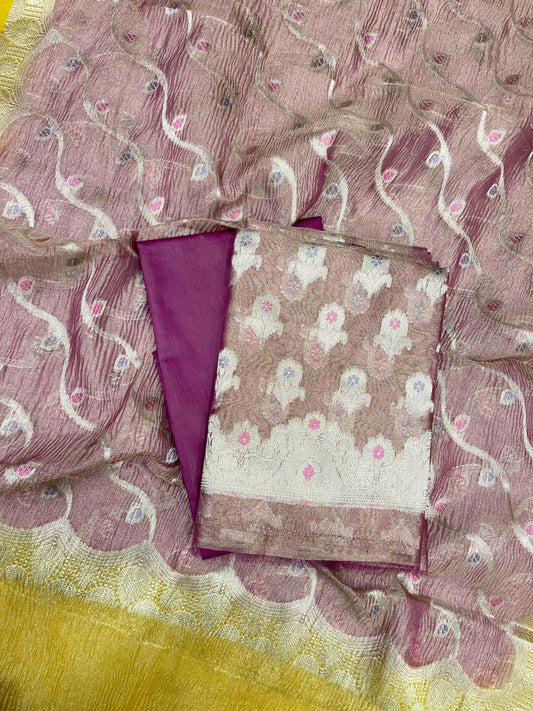 Purple Tissue Silk Banarasi 3 pcs Suit Set 1050IM_TC3