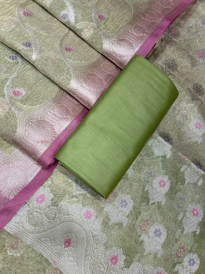Pista Green Tissue Silk Banarasi 3 pcs Suit Set 1050IM_TC4
