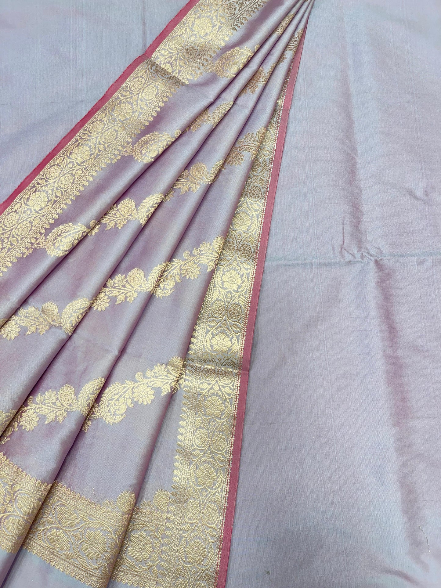 Grey Katan Plain Banarasi 3 pcs Suit Set 650JD_KP2