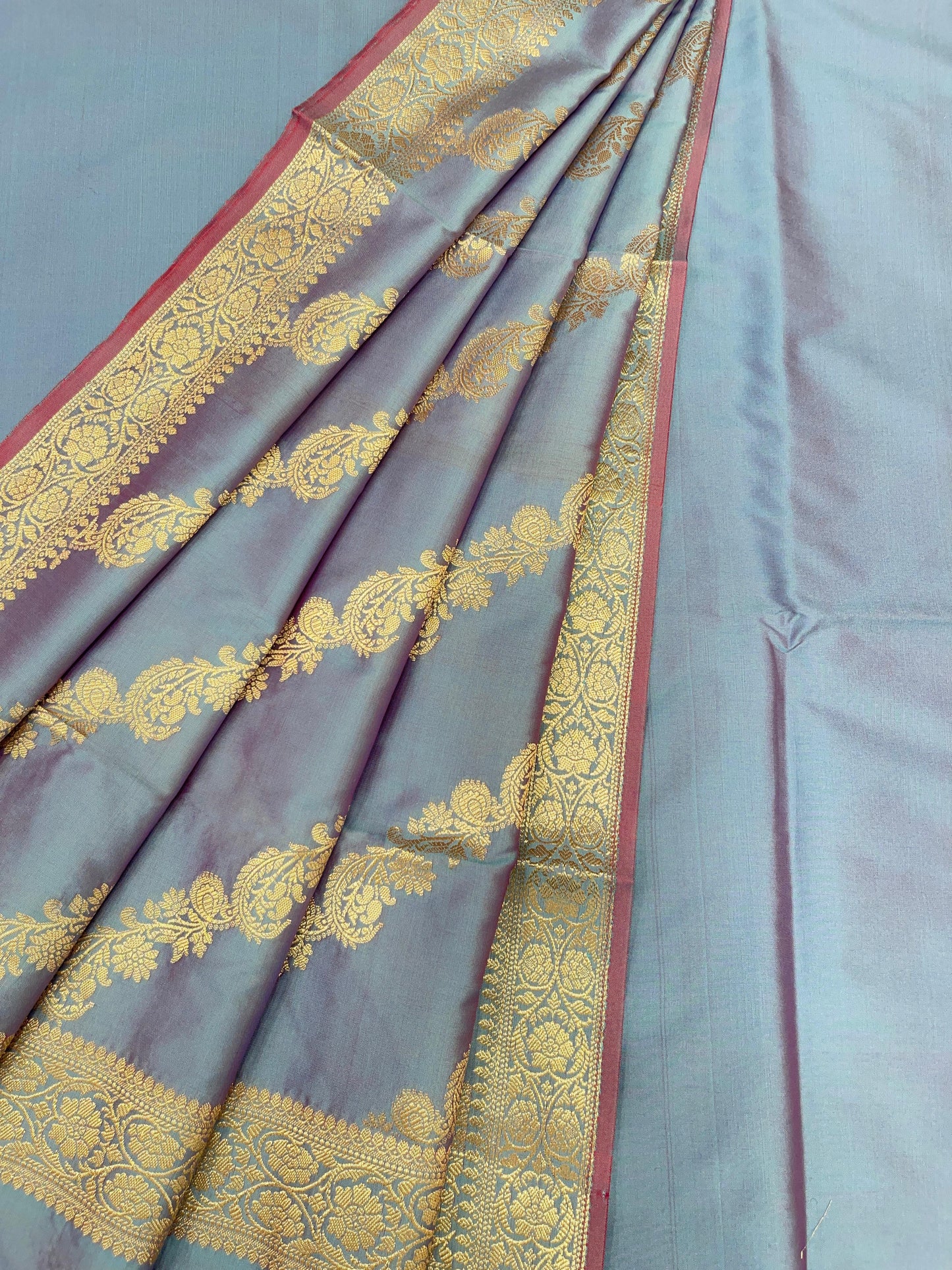 Sky Blue Katan Plain Banarasi 3 pcs Suit Set 650JD_KP3