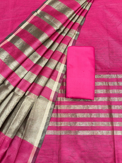 Pink Cotton Silk Banarasi 3 pcs Suit Set 650JD_CS2