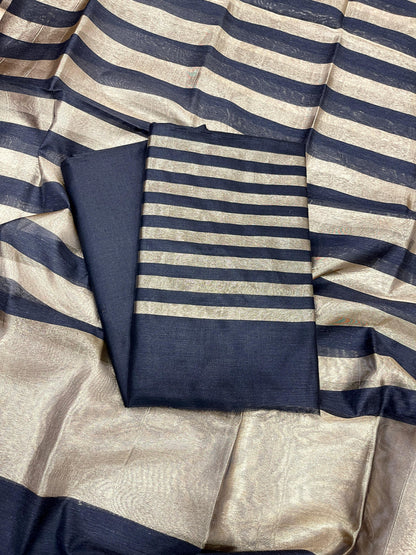 Black Cotton Silk Banarasi 3 pcs Suit Set 650JD_CS4