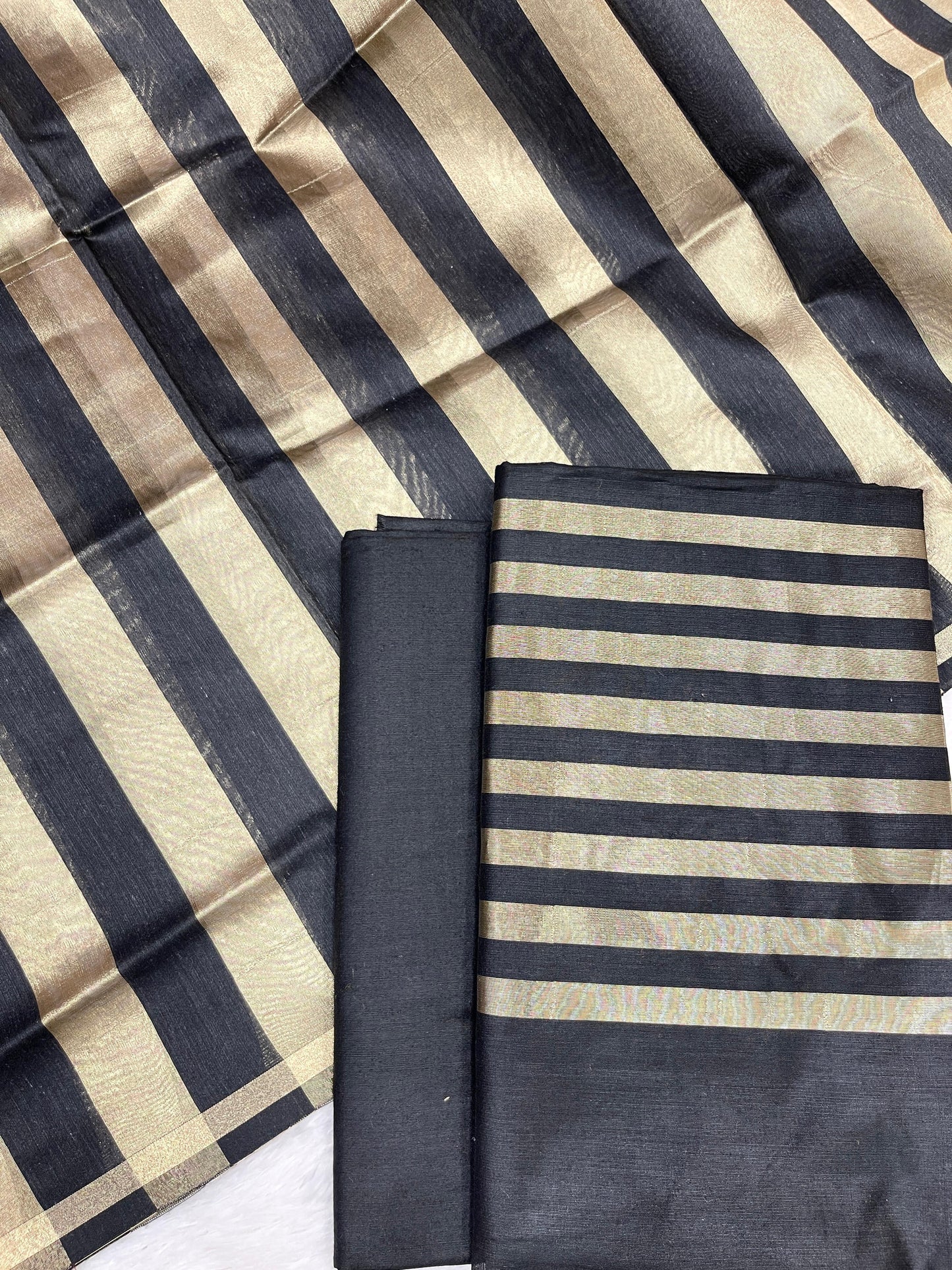 Black Cotton Silk Banarasi 3 pcs Suit Set 650JD_CS4