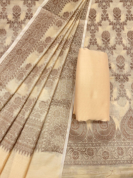 Yellow Cotton Alfi Banarasi 3 pcs Suit Set 600IM_CPV3