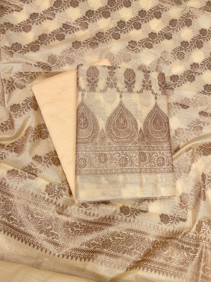Yellow Cotton Alfi Banarasi 3 pcs Suit Set 600IM_CPV3