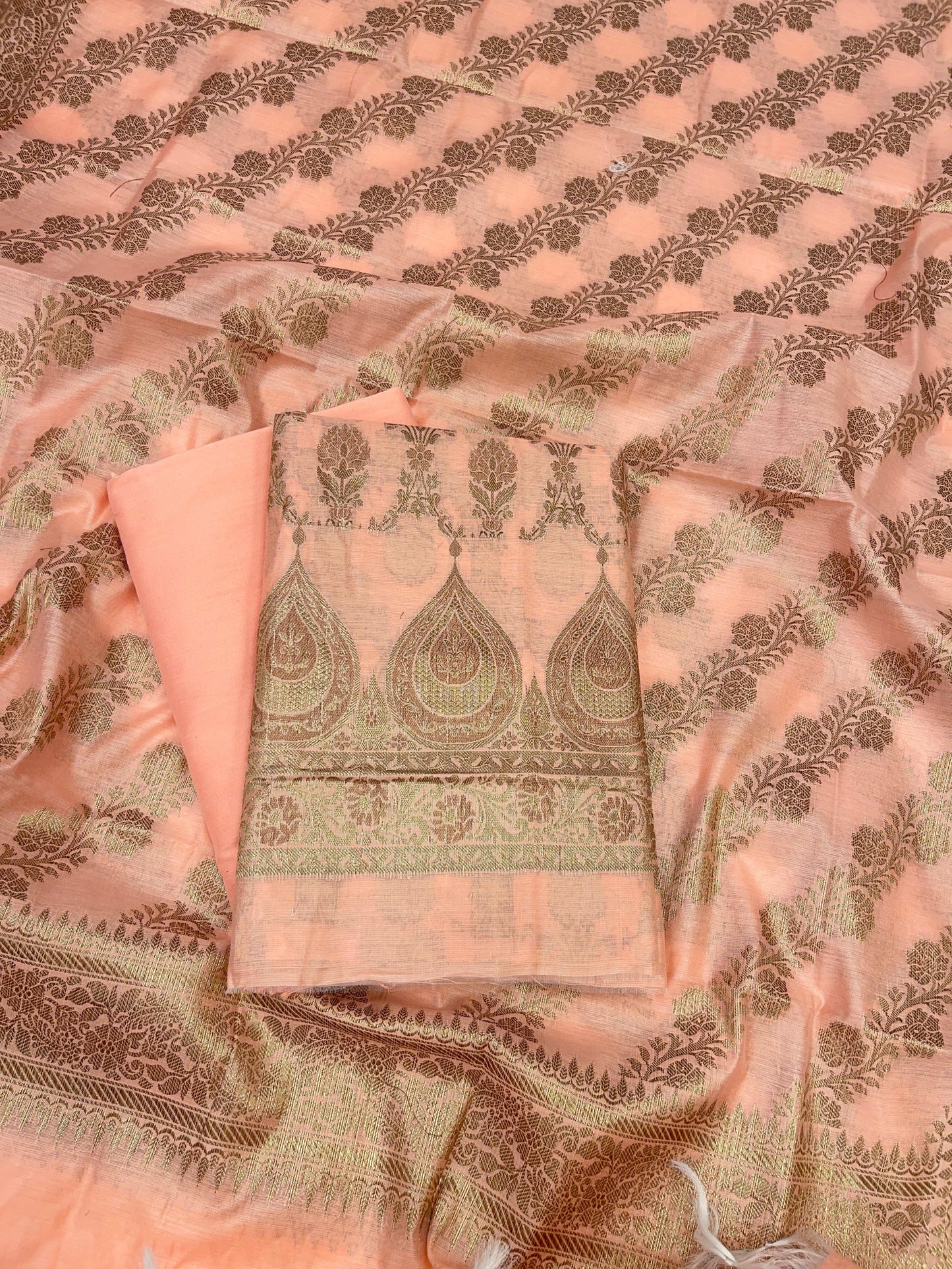 Orange Cotton Alfi Banarasi 3 pcs Suit Set 600IM_CPV4
