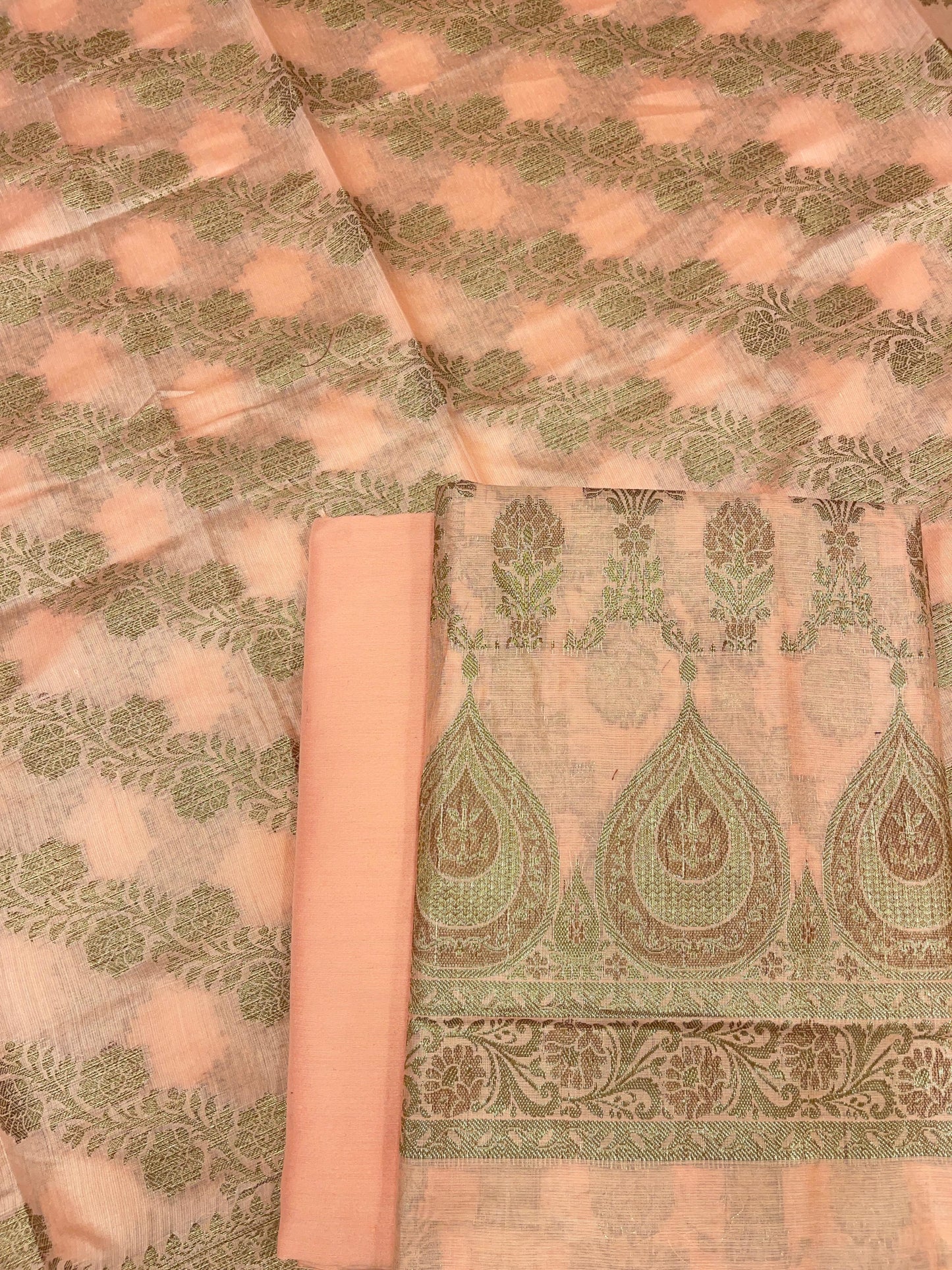 Orange Cotton Alfi Banarasi 3 pcs Suit Set 600IM_CPV4