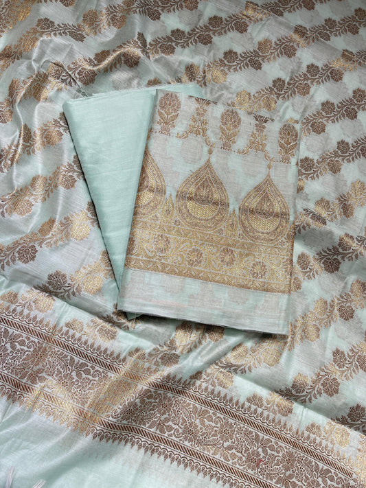 Sea Green Cotton Alfi Banarasi 3 pcs Suit Set 600IM_CPV6