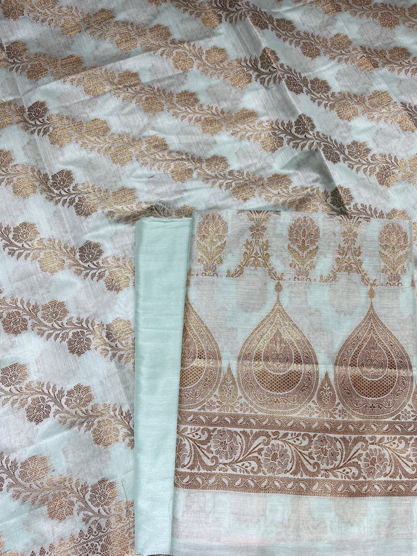 Sea Green Cotton Alfi Banarasi 3 pcs Suit Set 600IM_CPV6
