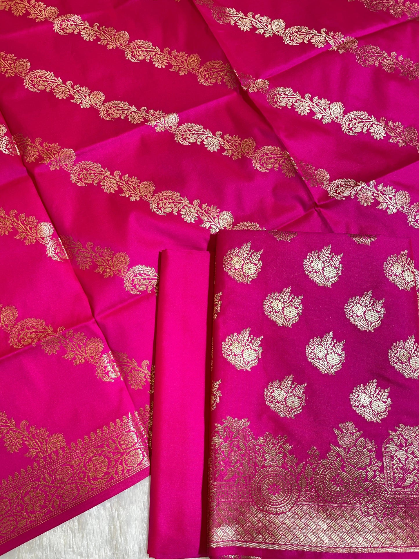 Pink Semi Katan Silk Banarasi 3 pcs Suit Set 750SHL_SK5