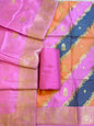 Rangkaat Art Silk Banarasi 3 pcs Suit Set  with Contrast Pink Dupatta 650SKL_RNG8
