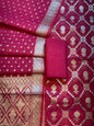 Red Mescrize Cotton Geometrical Banarasi 3 pcs Suit Set 1100SKL_MS1