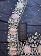Black Kota Check Embroidery Banarasi 3 pcs Suit Set 1100SKL_KC1