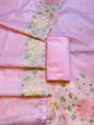 Pink Kota Check Embroidery Banarasi 3 pcs Suit Set 1100SKL_KC4
