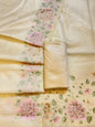 Yellow Kota Check Embroidery Banarasi 3 pcs Suit Set 1100SKL_KC5