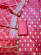 Pink Mescrize Cotton Banarasi 3 pcs Suit Set with Resham Embroidery Dupatta 1100SKL_MSK4