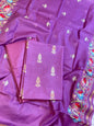 Purple Mescrize Cotton Banarasi 3 pcs Suit Set with Resham Embroidery Dupatta 1100SKL_MEL4