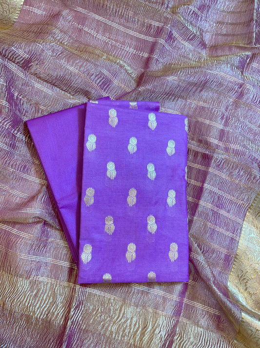 Purple Mescrize Cotton Banarasi 3 pcs Suit Set with Crush Tissue Dupatta 1100SKL_MSC2