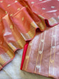 Dark Pink Tissue Silk Zari Stripe Banarasi 3 pcs Suit Set 1100SKL_TSU1