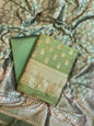 Mehndi Green Butter Silk Zari Mina Booti Banarasi 3 pcs Suit Set 600SKL_BS4