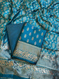 Blue Butter Silk Zari Mina Booti Banarasi 3 pcs Suit Set 600SKL_BS6