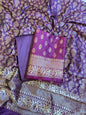Purple Butter Silk Zari Mina Booti Banarasi 3 pcs Suit Set 600SKL_BS8