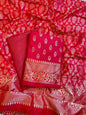 Red Butter Silk Zari Mina Booti Banarasi 3 pcs Suit Set 600SKL_BS11