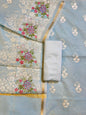 Sky Blue Linen Banarasi 3 pcs Suit Set with Embroidery Dupatta 1100SKL_LN4