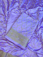 Purple Premium Mashru Silk Floral Zari Booti Banarasi Suit Set 1500AJ_KCP27