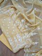 Beige Organza Silk Embroidery Banarasi 3 Pcs Suit Set 1100SKL_OG7