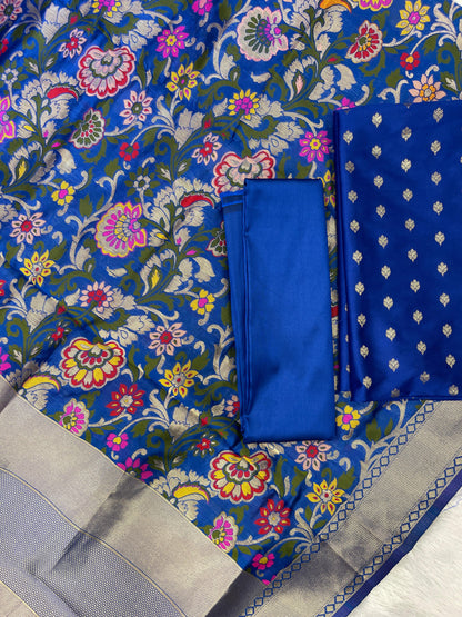 Blue Biba Silk Zari With Kimkhab Mina Jaal Dupatta 700SKL_KS23