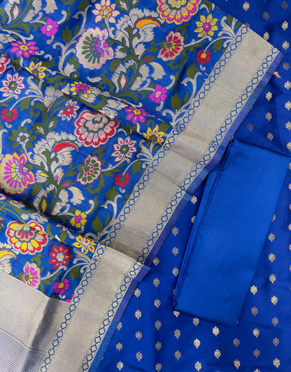 Blue Biba Silk Zari With Kimkhab Mina Jaal Dupatta 700SKL_KS23