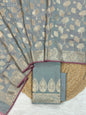 Grey Katan Silk Plain Zari Booti with Floral Zari Jaal Banarasi 3 pcs Suit Set 800SKL_KSP9