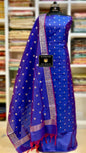 Blue Katan Silk Zari Booti with Kimkhab Dupatta Banarasi 3 pcs Suit Set 700SKL_KS39
