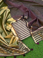 Burgundy Tissue Linen Zari Stripe Banarasi Suit Set 800SKL_TL3