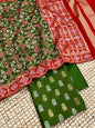 Pista Green Katan Silk Silver Gold Zari With Patola Weave Dupatta Suit Set 700SKL_KS45