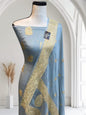 Sky Blue Pure Handloom Premium Khaddi Georgette Nimzari weave Banarasi Suit Set 6200SKL_KG5