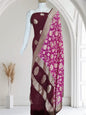 Maroon Premium Khaddi Georgette Floral Water Zari Boota Banarasi Suit Set with Contrast Magenta Dupatta 6500SKL_KG15