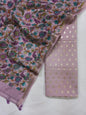 Mauve Pure Mercerise Silk Chunri Zari Booti with Chanderi Silk Print Dupatta Suit Set 1100SKL_PMC14