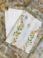 Off white Cotton Silk Dyable Embroidery Necklace with Tissue Silk Embroidered Dupatta Banarasi 3 pcs Suit Set IM_NC2