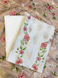 Off white Cotton Silk Dyable Embroidery Necklace with Tissue Silk Embroidered Dupatta Banarasi 3 pcs Suit Set IM_NC3