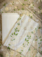 Off white Cotton Silk Dyable Embroidery Necklace with Tissue Silk Embroidered Dupatta Banarasi 3 pcs Suit Set IM_NC6